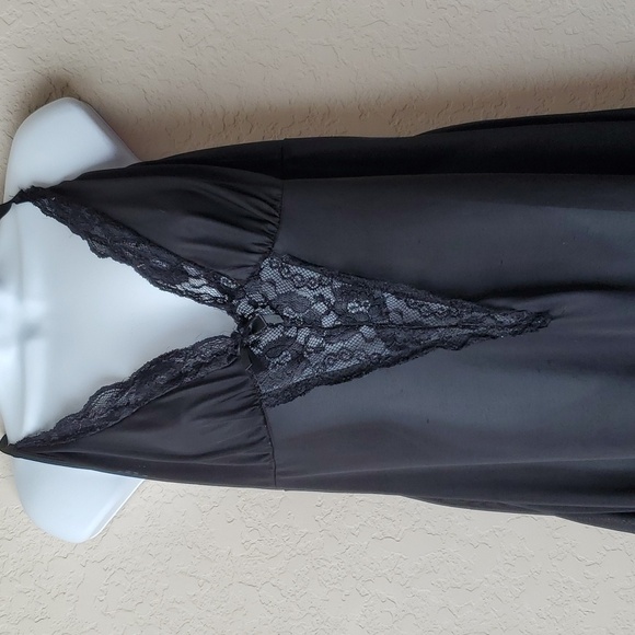 Women 2X Babydoll Lingerie Back Crisscross Lace Trim Chemise Sleepwear - Picture 2 of 10